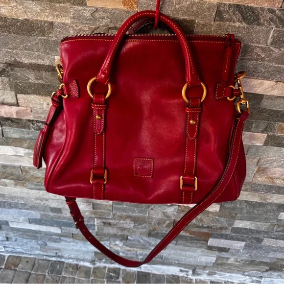 Dooney & Bourke Burgundy Leather Satchel - Picture 2 of 15